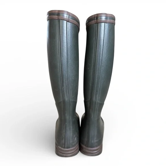 Aigle Parcours 2 Wellington Tall Rain Boots Green Rubber France Men 9 Women 10.5 - Picture 5 of 8